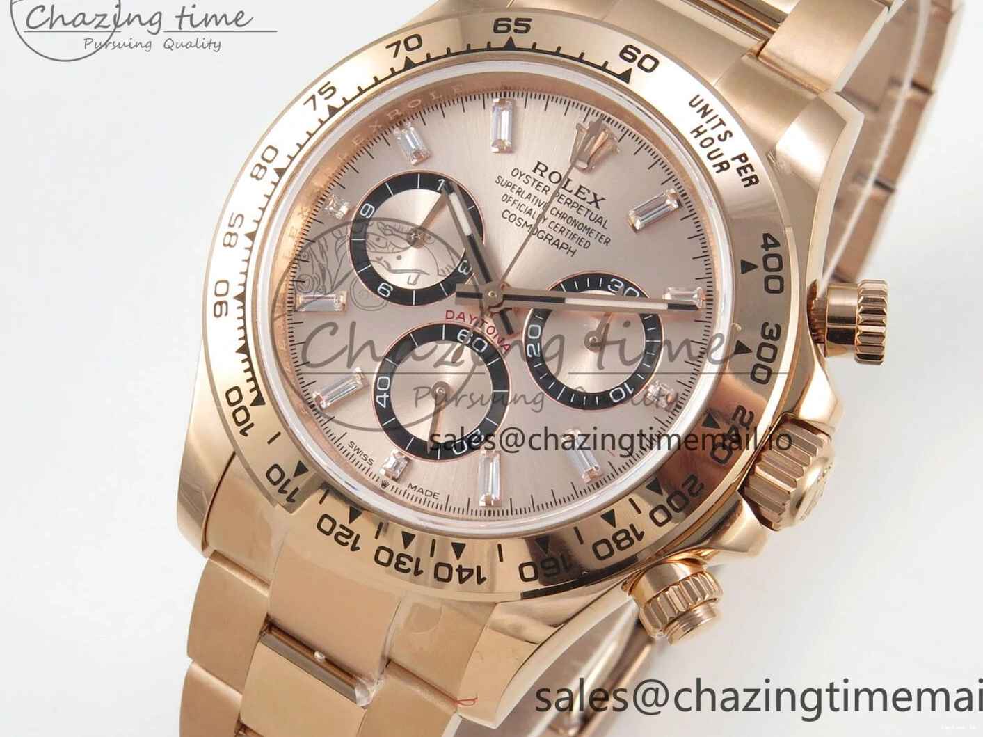 1227 TechFriendly Daytona 126505 RG QF 1:1 Best Edition RG Black Dial Crystal Markers On RG Bracelet SH4131 V6 (Gain Weight) 303